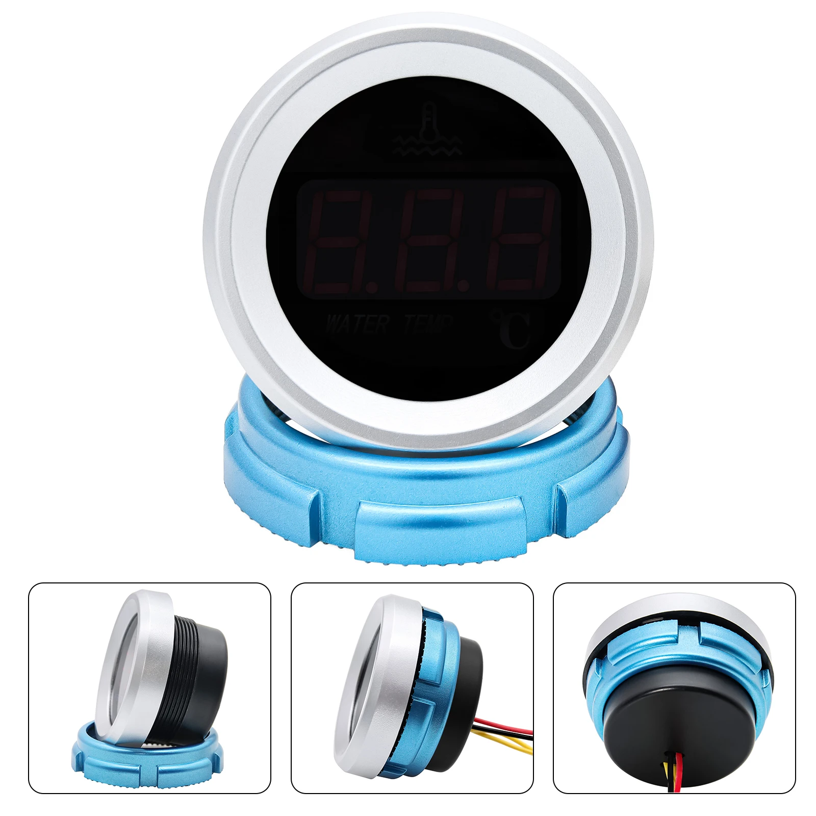 Automobile Gauge Water Temperature Gauge Voltmeter Fuel Pressure Meter 52MM HD with 0-1.00 Mpa Oil Press Sensor 0~190 Ohm