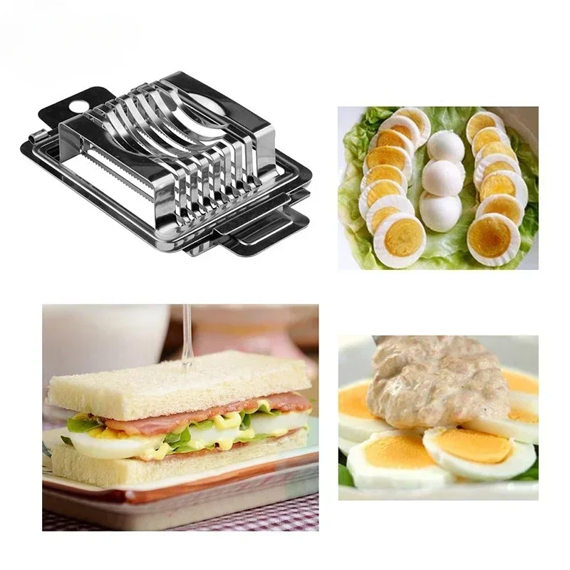 Kitchen Vegetables Fruit Egg Slicer Section Cutter Stainless Steel Mushroom Tomato Cutter Kitchen Machine Section Chopper