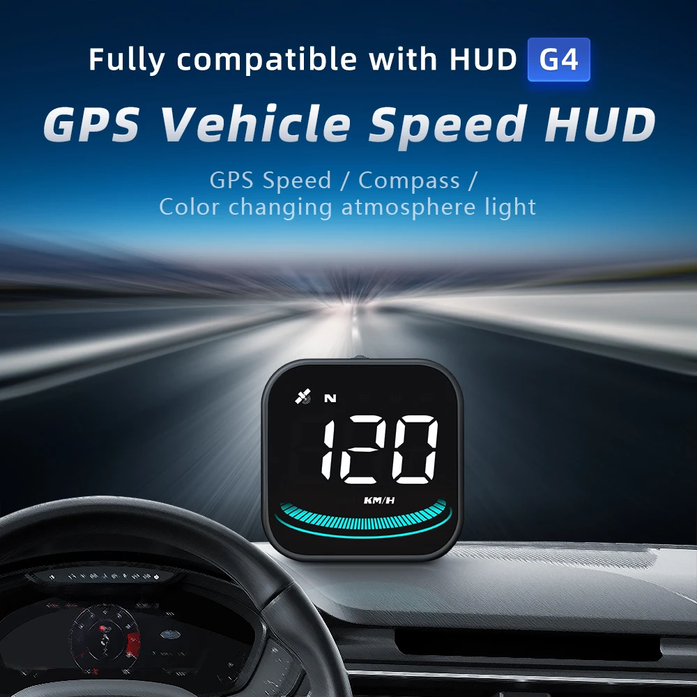 Car HUD Headup Display GPS Digital Speedometer With LED Large Font Display  For Car Truck SUV Motorcycle (With Car Charge Adapter MPH)