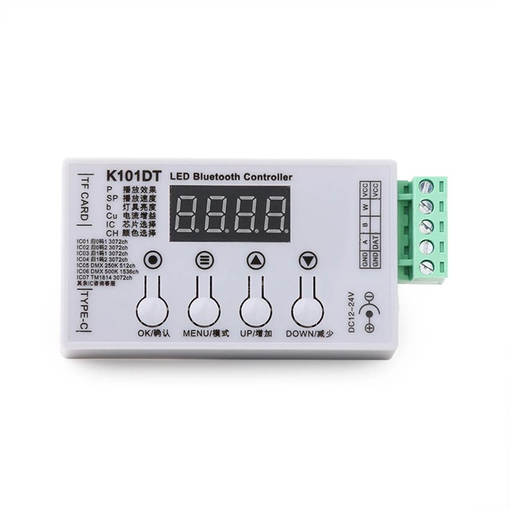 ABGI-WU-K101DT 새로운 휴대용 DMX512 램프 주소 작성기, 내장 테스트 프로그램이 작동합니다. UC S512x, SM18522, Hi512x 등 다수의 DMX512를 지원합니다.