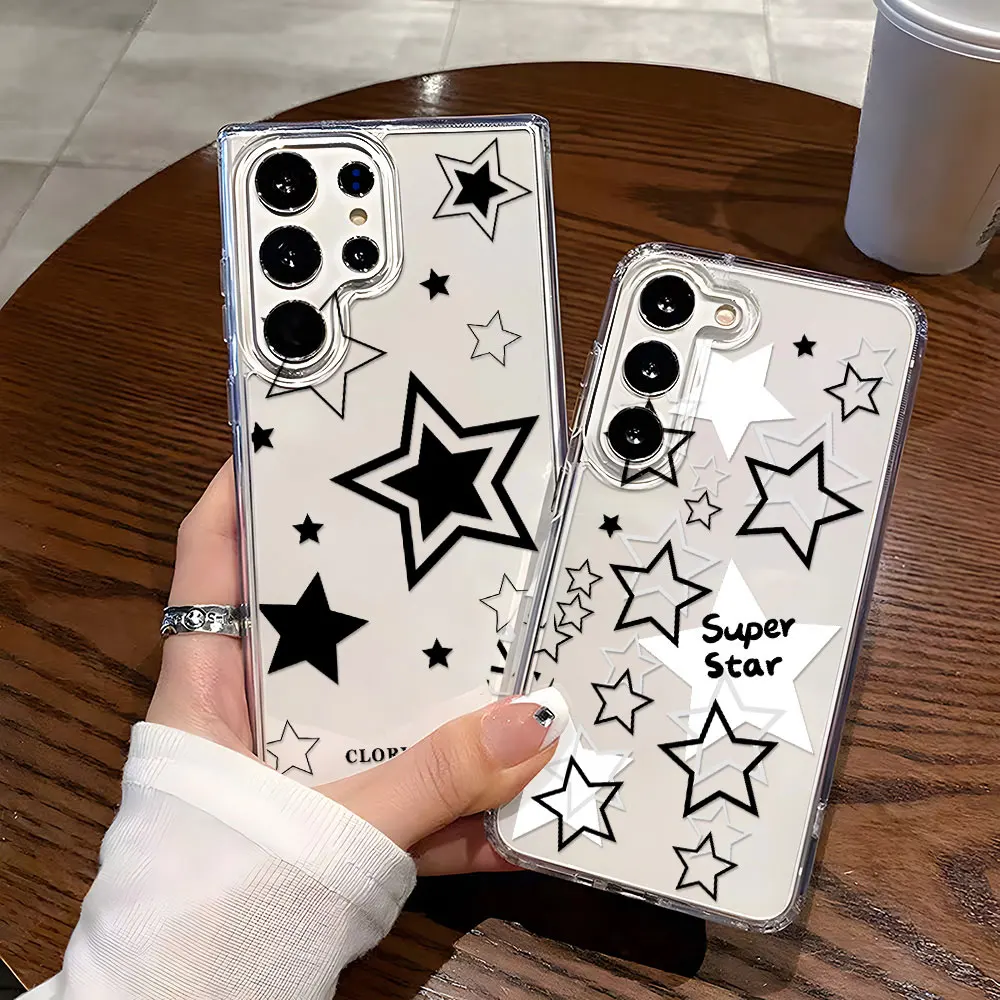 INS Star Transparent Silicone Shockproof Phone Case Cover