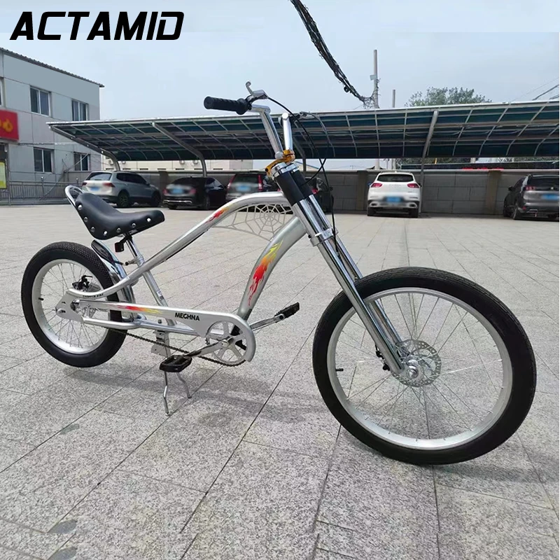 24 "Adulti Chopper Bike Moto Biciclette Vintage Classico Harley Fat Tire Alla Moda 20" X 3.0 "Per Outdoor Beach Cruiser