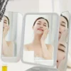 Tri-Fold LED Makeup Mirror with Stand & 3 Color Lighting, Screen Dimming and Women Gift 6