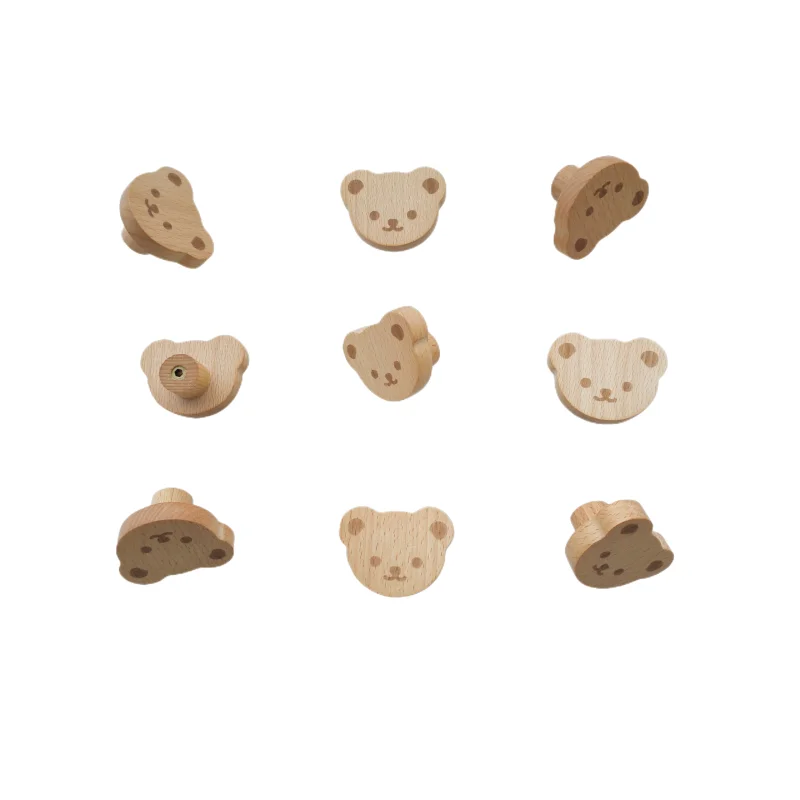 Ycagrain Meubelknoppen houten kastknoppen beer knoppen voor kinderen, dressoir, laden, keuken