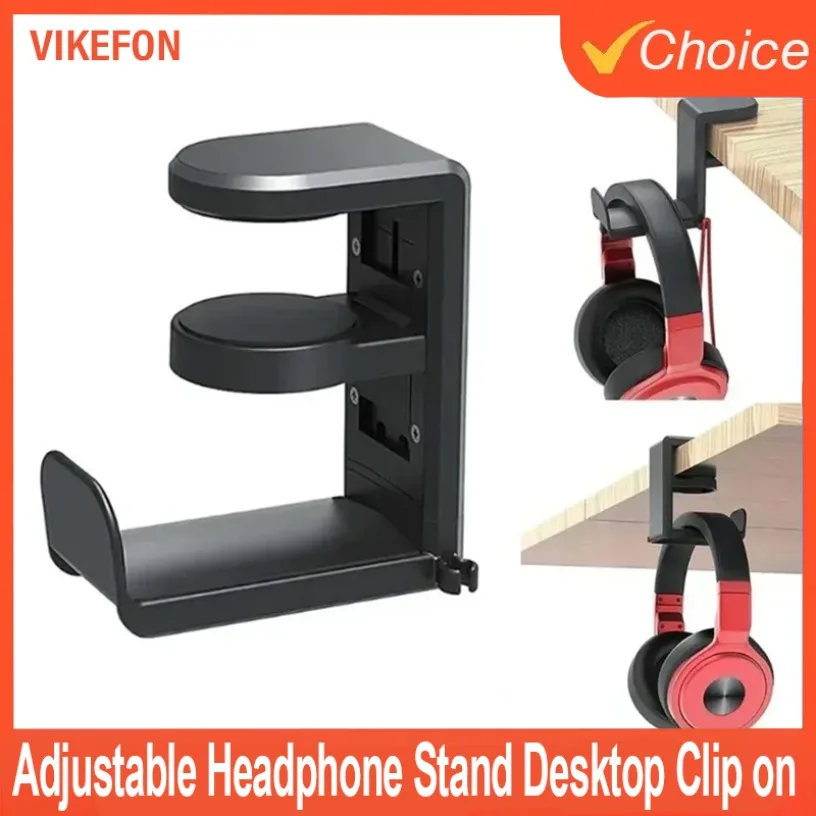 360&deg; Rotating Adjustable Table Clip Gaming Headphone Stand and Table Hook Non Perforated Clip Hook Desktop
