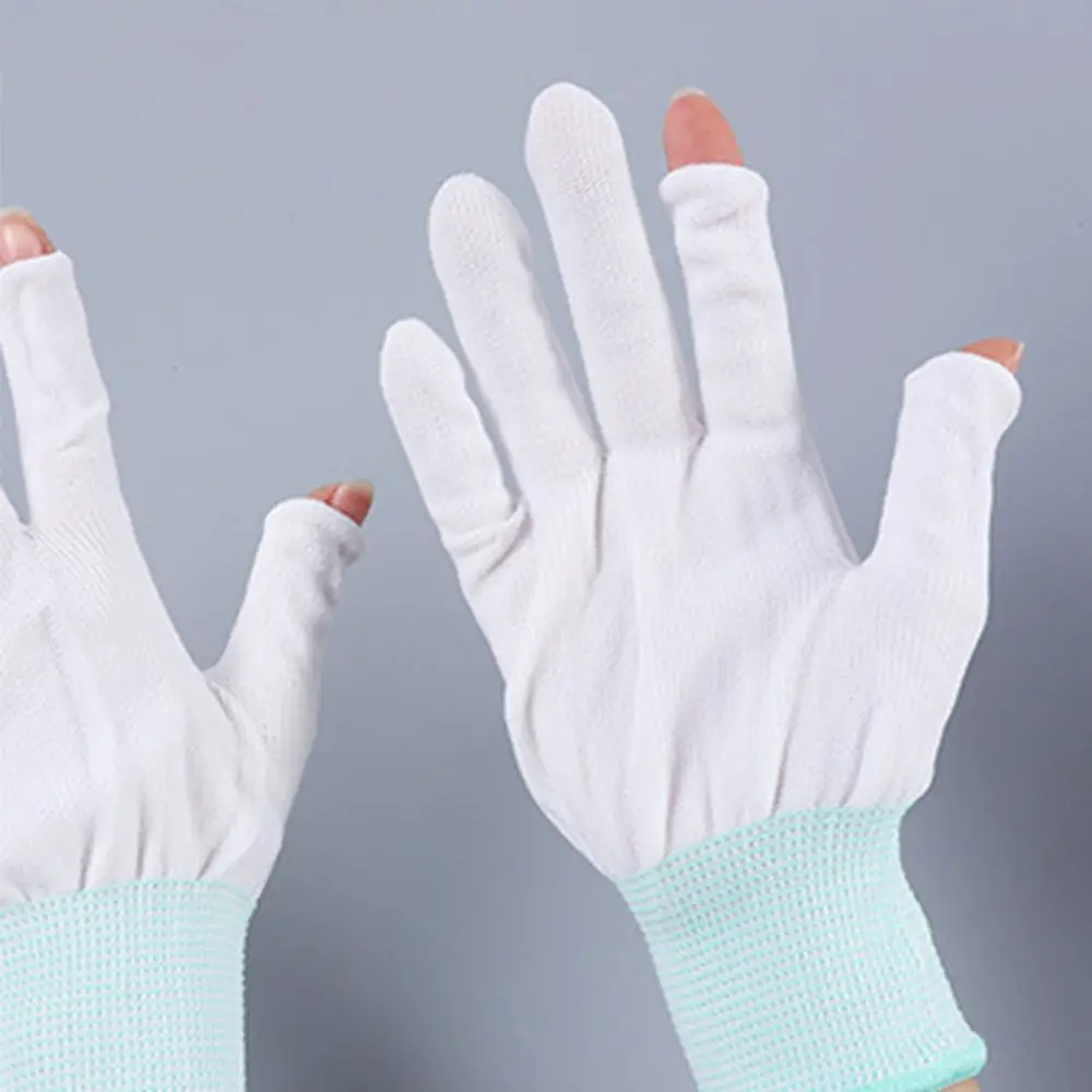 

1Pair Summer Ultra-Thin Nylon Gloves Show Two or Three Fingers Tea Picking Gloves Fishing Working Fingerless Gloves