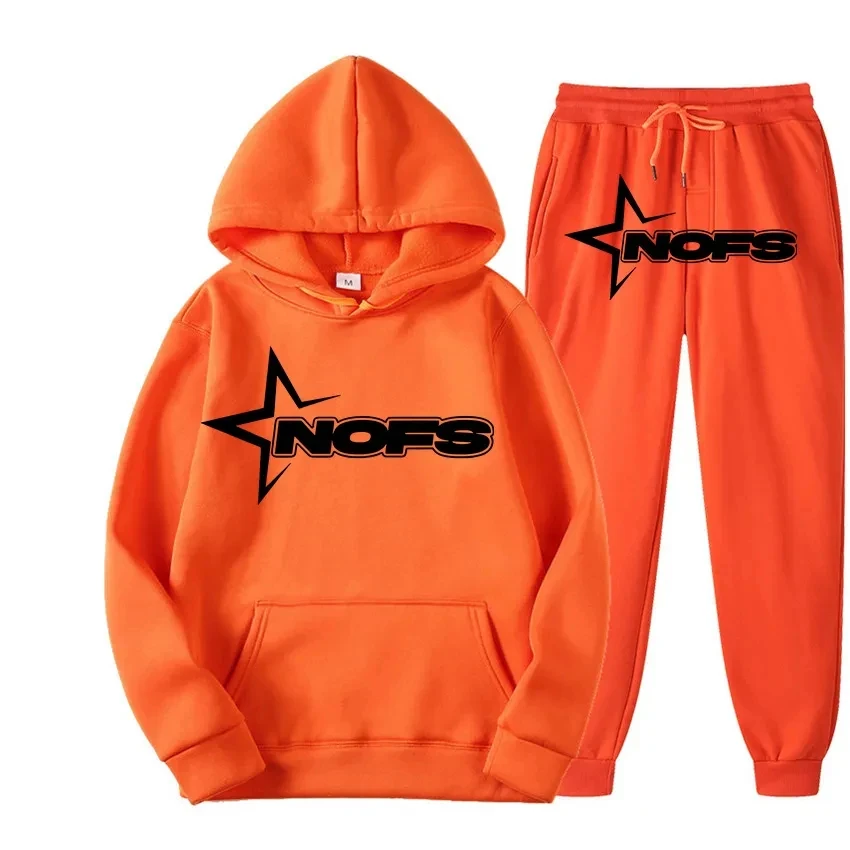 2024 Fashion new Harajuku Hip hop fashion punk rock Goth sweatpants, loose two-piece casual tracksuit