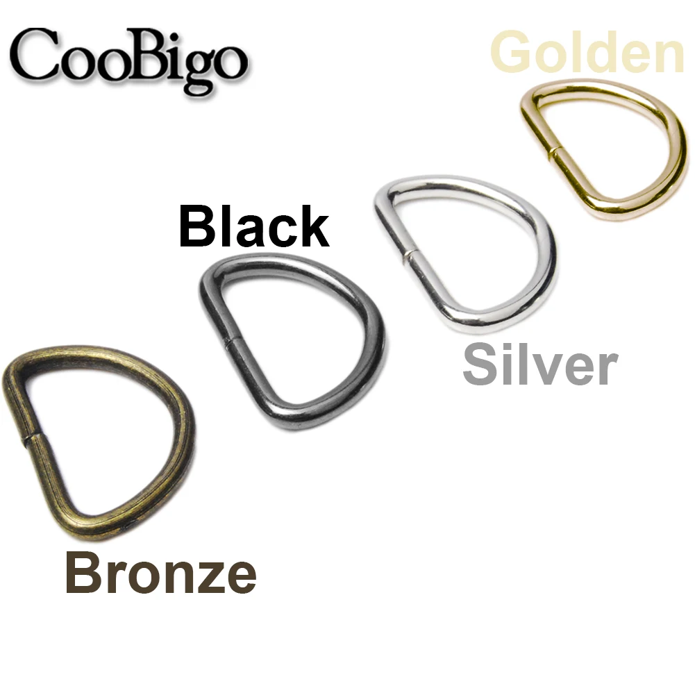 10pcs Dee D Ring Buckle Clasp Handbag Purse Strap Belt Bag Backpack Dog Collar Chain Buckles DIY Accessories Thickness 20mm