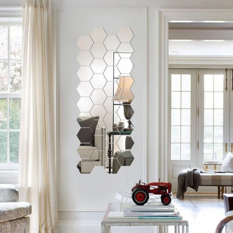 12Pcs Acrylic Mirror Wall Stickers Self-adhesive Living Room TV Background Wall Stickers Hexagonal Wall Stickers Home Decoration 4 12Pcs Acrylic Mirror Wall Stickers Self-adhesive Living Room TV Background Wall Stickers Hexagonal Wall Stickers Home Decoration 4