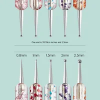 1 ensemble de stylos à points professionnels à double extrémité pour Nail Art – Parfait pour les motifs d'ongles à pois, de strass et complexes 4