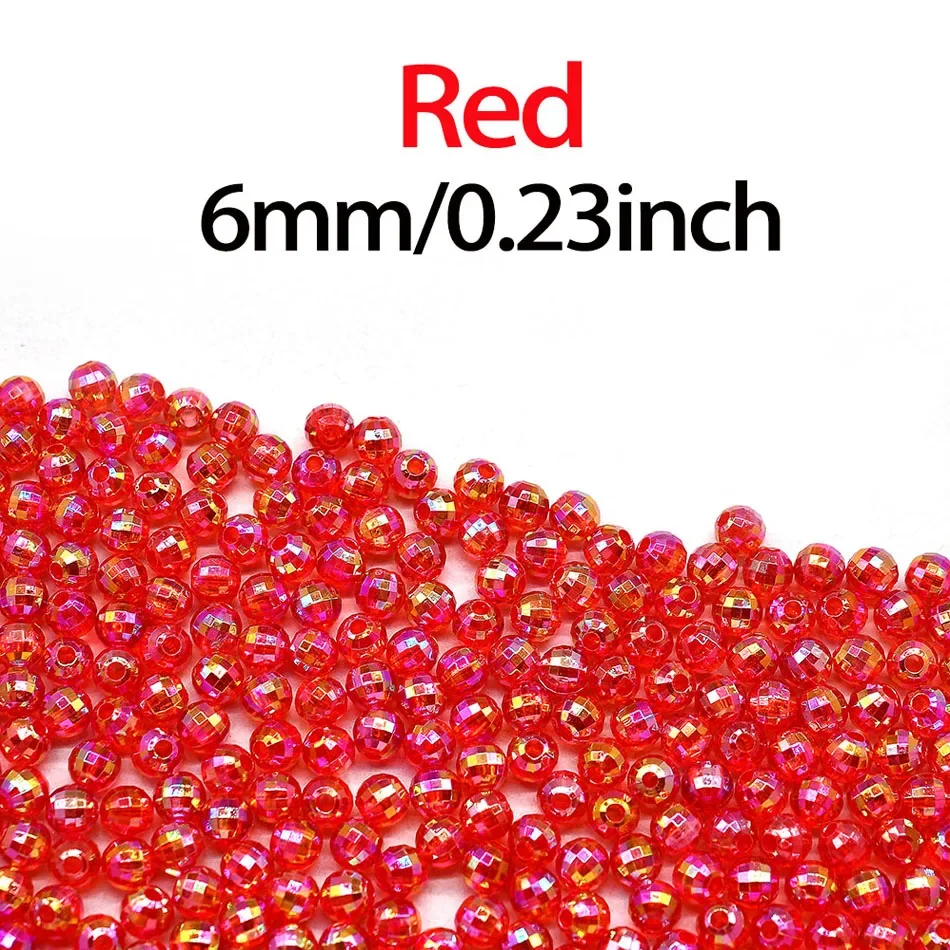 Topranc 100 Stück Angelperlen, 6 mm, runde Schwimmerkugeln, Stopper, Rigging-Perlen für Tackle, verschiedene Kunststoff-Glas-Glühperlen, DIY-Kit – Detail 7