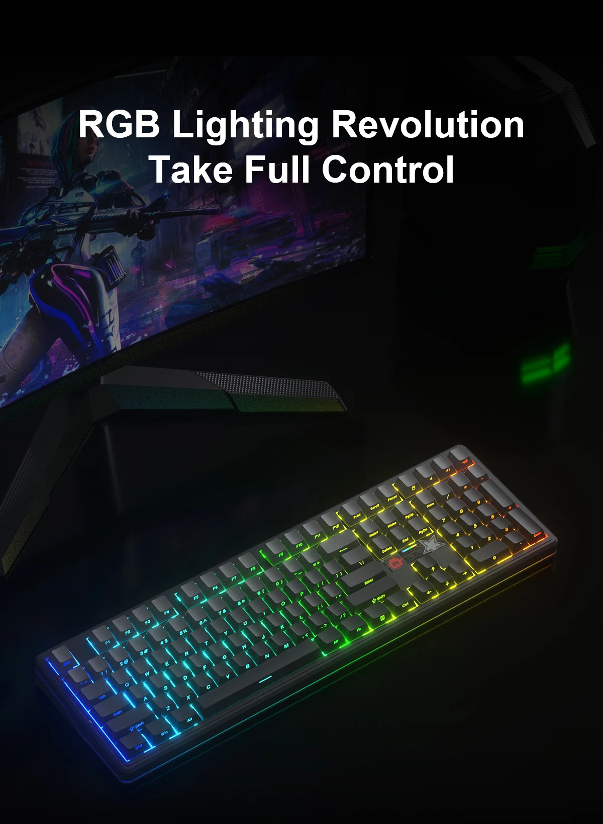 AULA F108 PRO V2 기계식 키보드 트리 모델 커스텀 100% 레이아웃 RGB 백라이트 무선 BT 하이파이 스위치 게이밍 키보드 (PC용)