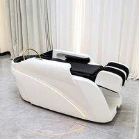 Lit de massage capillaire en cuir synthétique pour salon, fauteuil de shampoing à massage automatique, équipement de spa capillaire durable 2