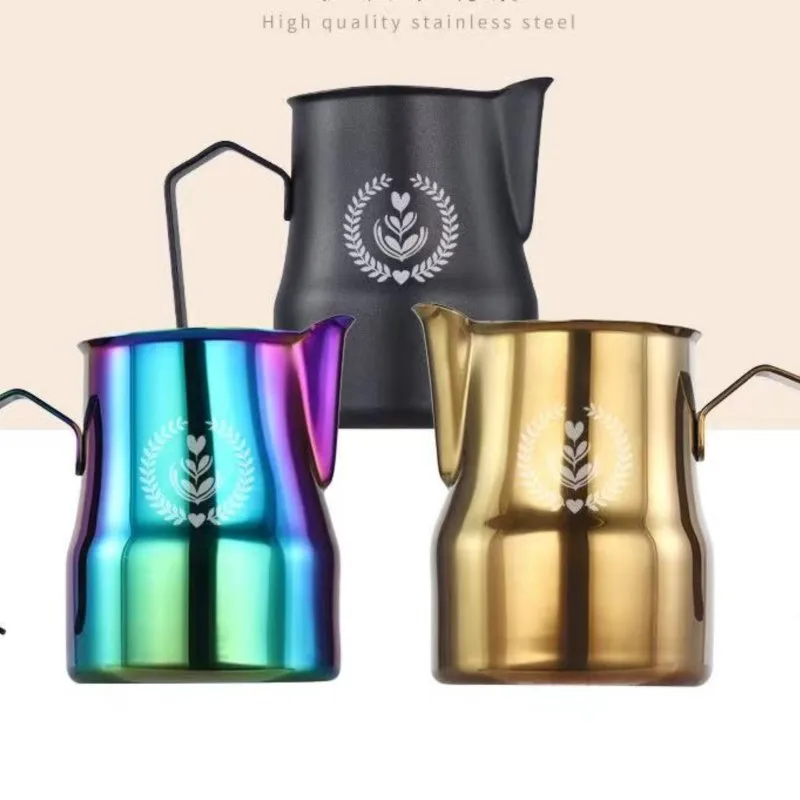 Tazza Da Latte Italiana 350/450Ml Barattolo Di Schiuma Per Caffè Espresso Colore In Acciaio Inossidabile Bocca Appuntita Vaporizzatore Per Latte Frull