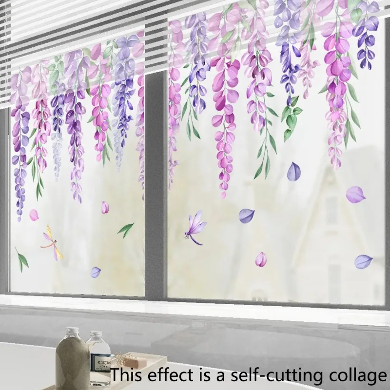 Glass Stickers Plant Flowers Flower Living Room Window Theme Decorative Wall Stickers Window