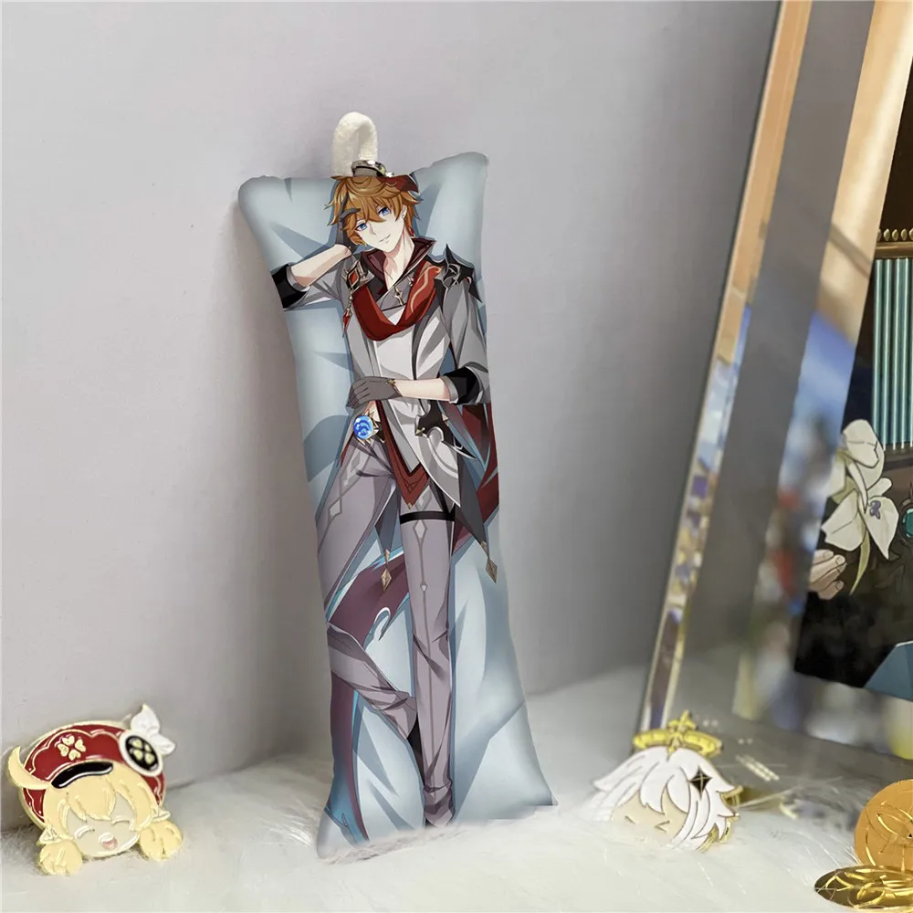 

Color Cosplayer Genshin Impact Key Chain Tartaglia Mini Dakimakura Small Pillow Decoration Pendant Game Periphery Cute Pendant