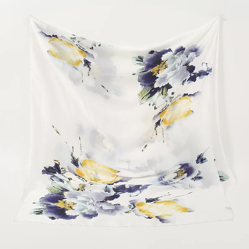 Design Satin Silk Shawl Women Fashion Printed Hijab Scarf Luxury Foulard Silk Bandana Female Senior Colorful Turban Handkerchief 4