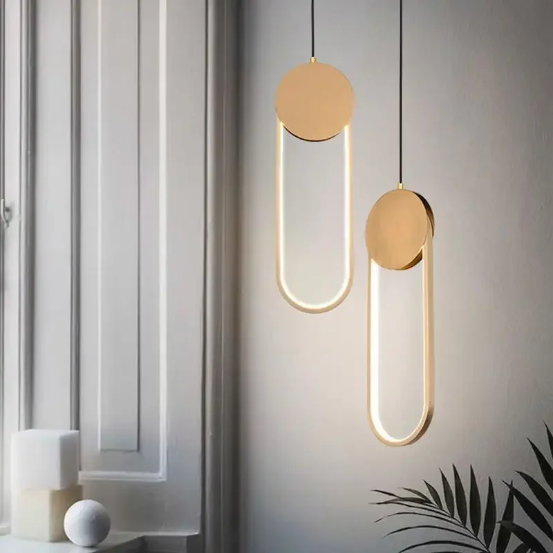 

Nordic personalized U-shaped chandelier bedroom bedside restaurant bar lighting fixtures Living room and dining room lights