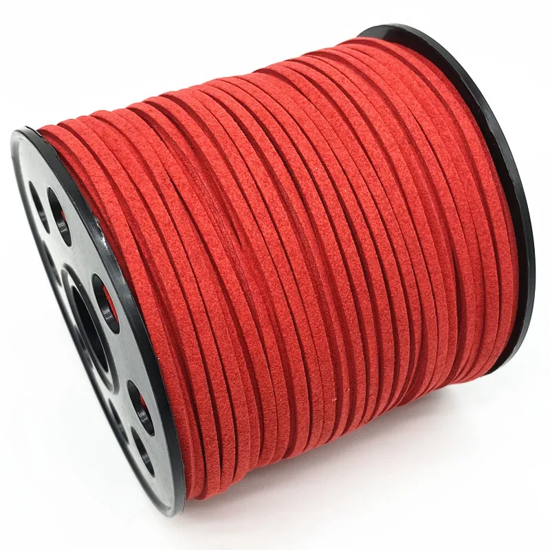 5yards 3mm Flat Faux Suede Braided Cord Korean Velvet Leather Handmade Thread String Rope For DIY Jewelry Making Supplies #Ro leather cord,faux suede cord