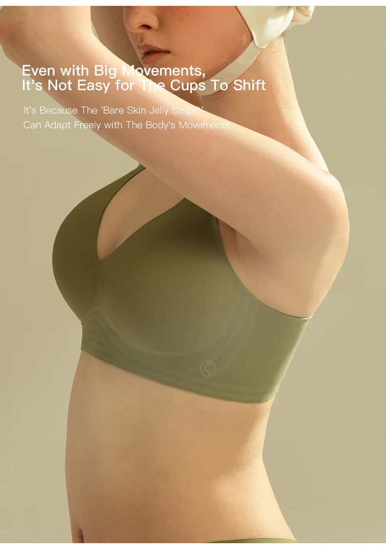 Plus Size Wireless Bra - Seamless Push Up Padded Plunge Bra with Adjustable Straps