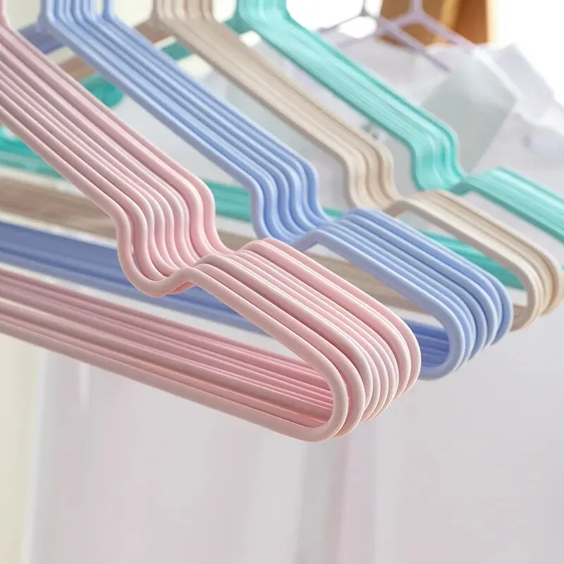Clothes Hanger 10PCS Non-slip Dip Plastic Dormitory Drying Adult Rack Household Thick Support