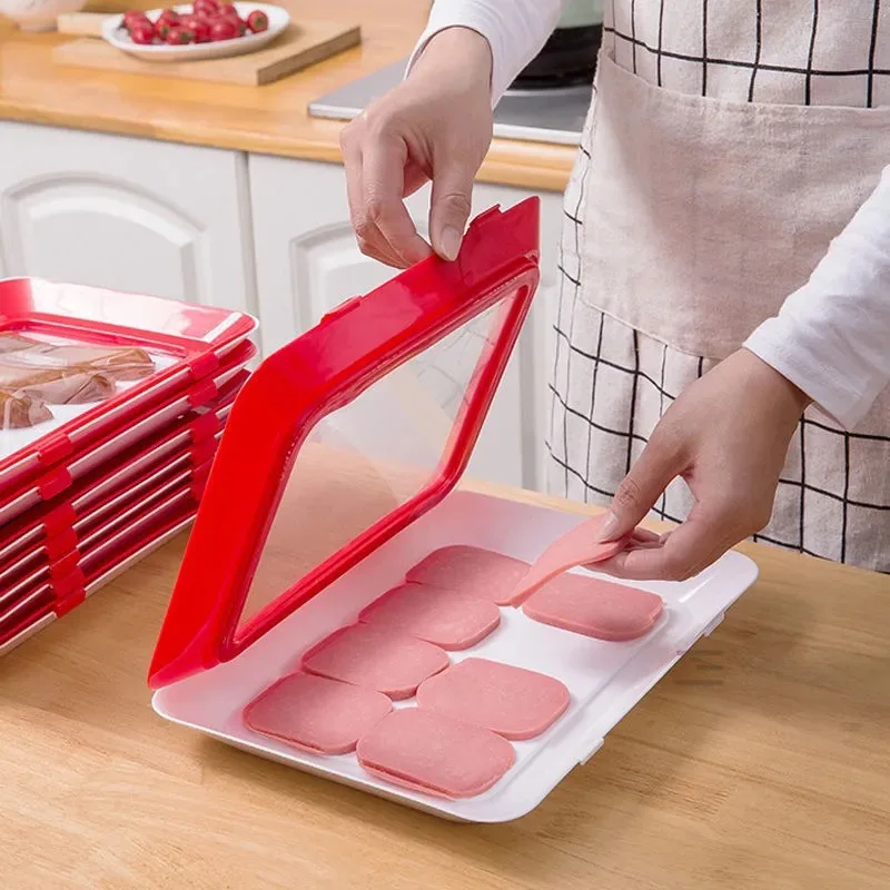 Food Preservation Tray Seafood Beef Ham Fresh-Keeping Tray Fresh Spacer Organizer Food Container Storage Kitchen Tools