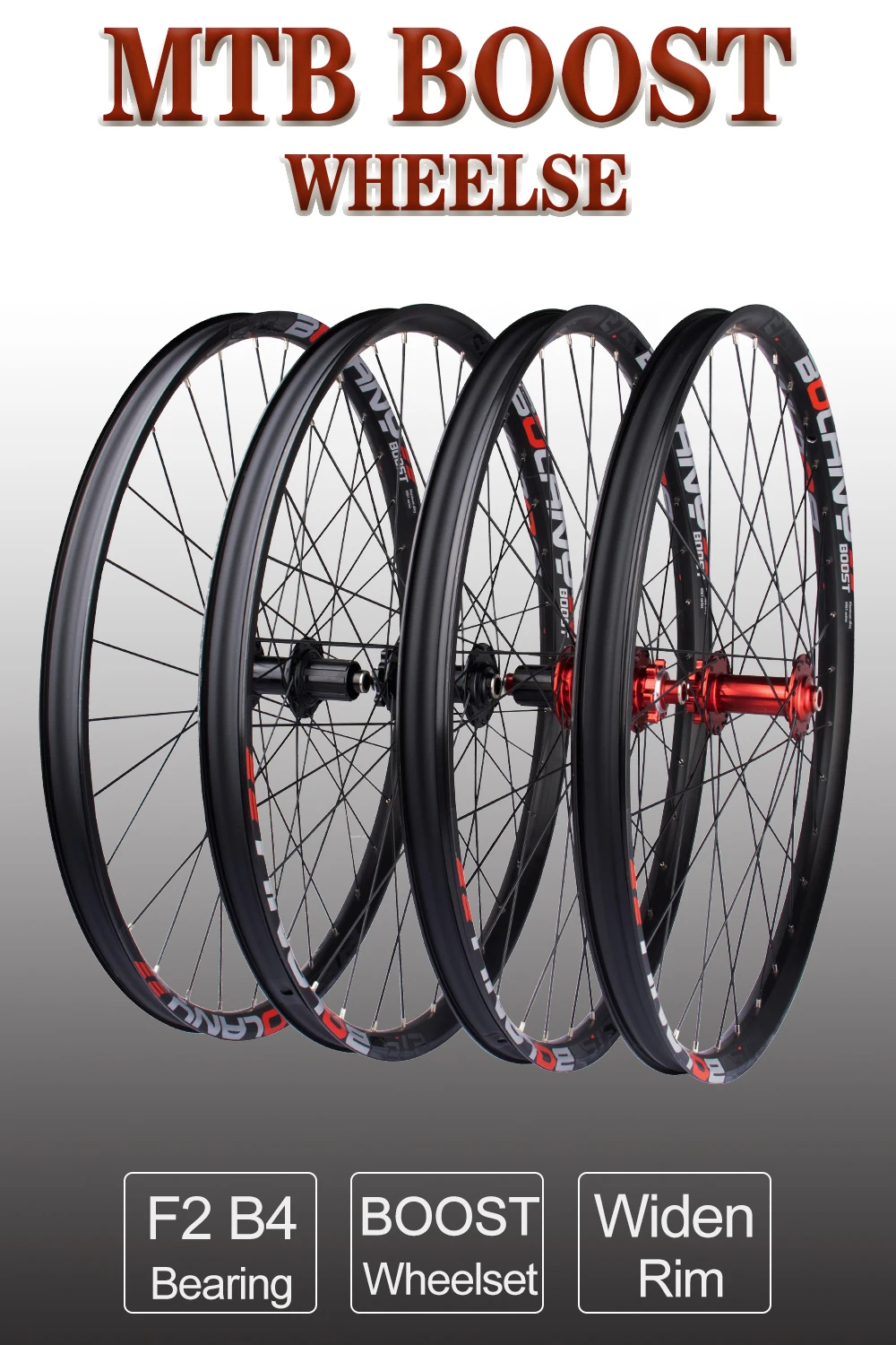 BOLANY 27,5 29 Zoll Boost Laufradsatz Mountainbike Steckachse 15*110mm 32H XD MS Doppelfelge Scheibenbremse Laufradsatz MTB für HG – Detail 1