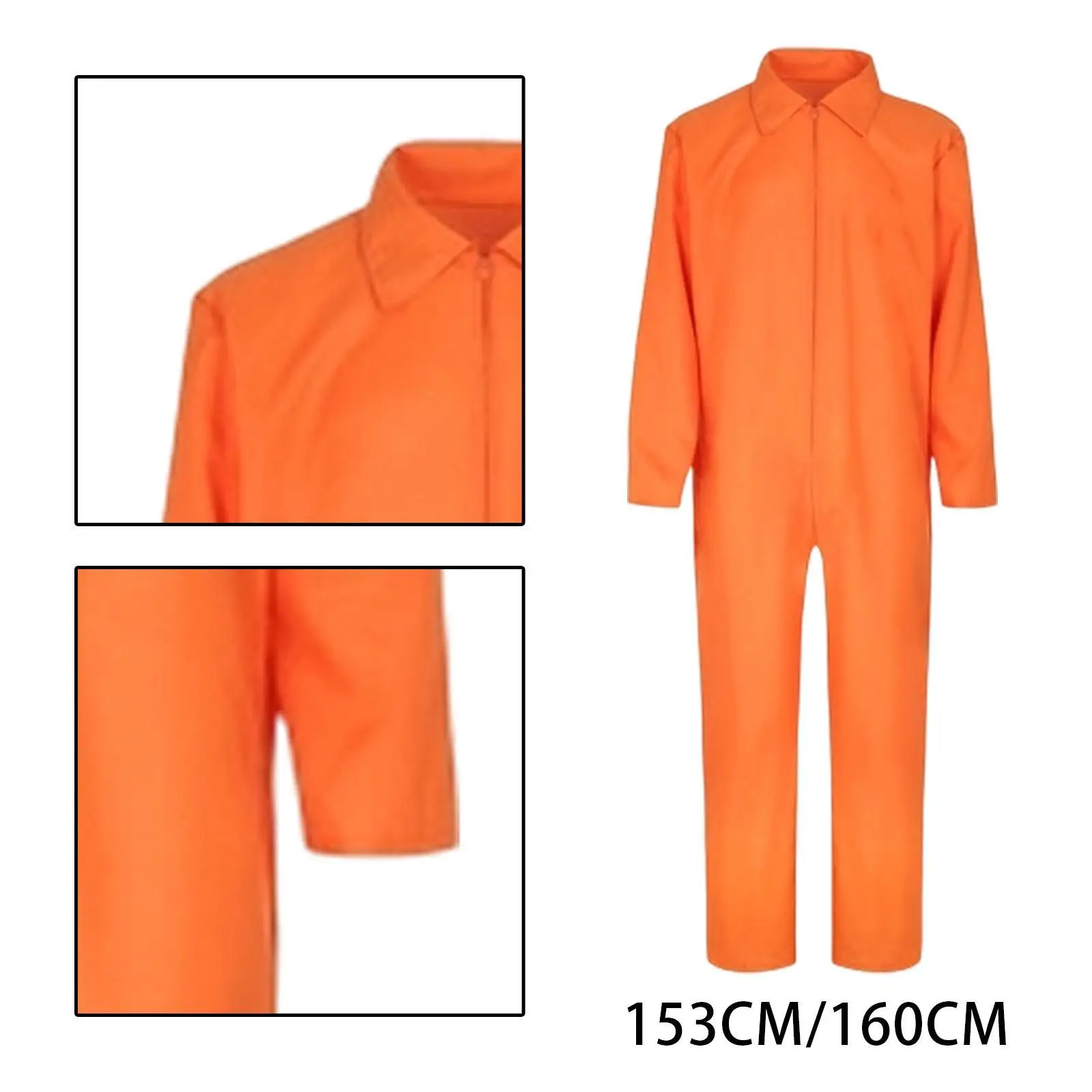 Prisoner Costume Fancy Dress Long Sleeve Coat for Men Women Novelty Outfit