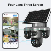 LS VISION 20MP 4 objectifs trois écrans 4G caméra solaire extérieure WiFi 10X Zoom optique suivi automatique Wifi caméra de Surveillance V380 Pro 2