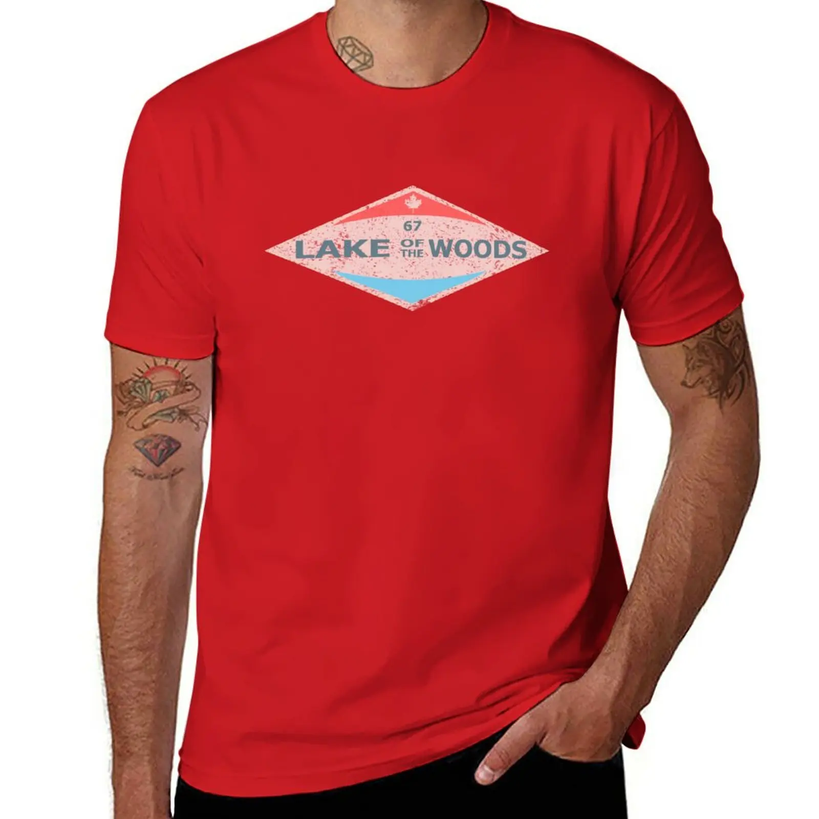 

LAKE OF THE WOODS RETRO TSHIRT T-Shirt heavyweights funnys quick drying oversized t shirt men
