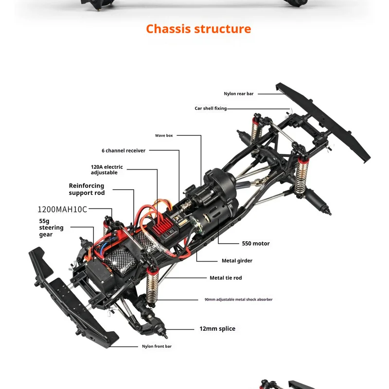 MNRC MN222 1/10 4WD RC Climbing Car RTR Full Scale Remote Controlled Car Crawler Truck Off Road Car Toys Vehicle Gift For Boys 3