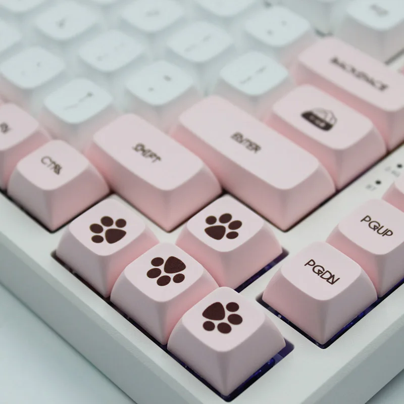 Cheese Cat Xda Perfil Keycap Teclado Gaming Mecânica Cherry mx Switch Pbt Keycaps Rosa Dye-sub Bonito 134 Chaves - Imagem 6