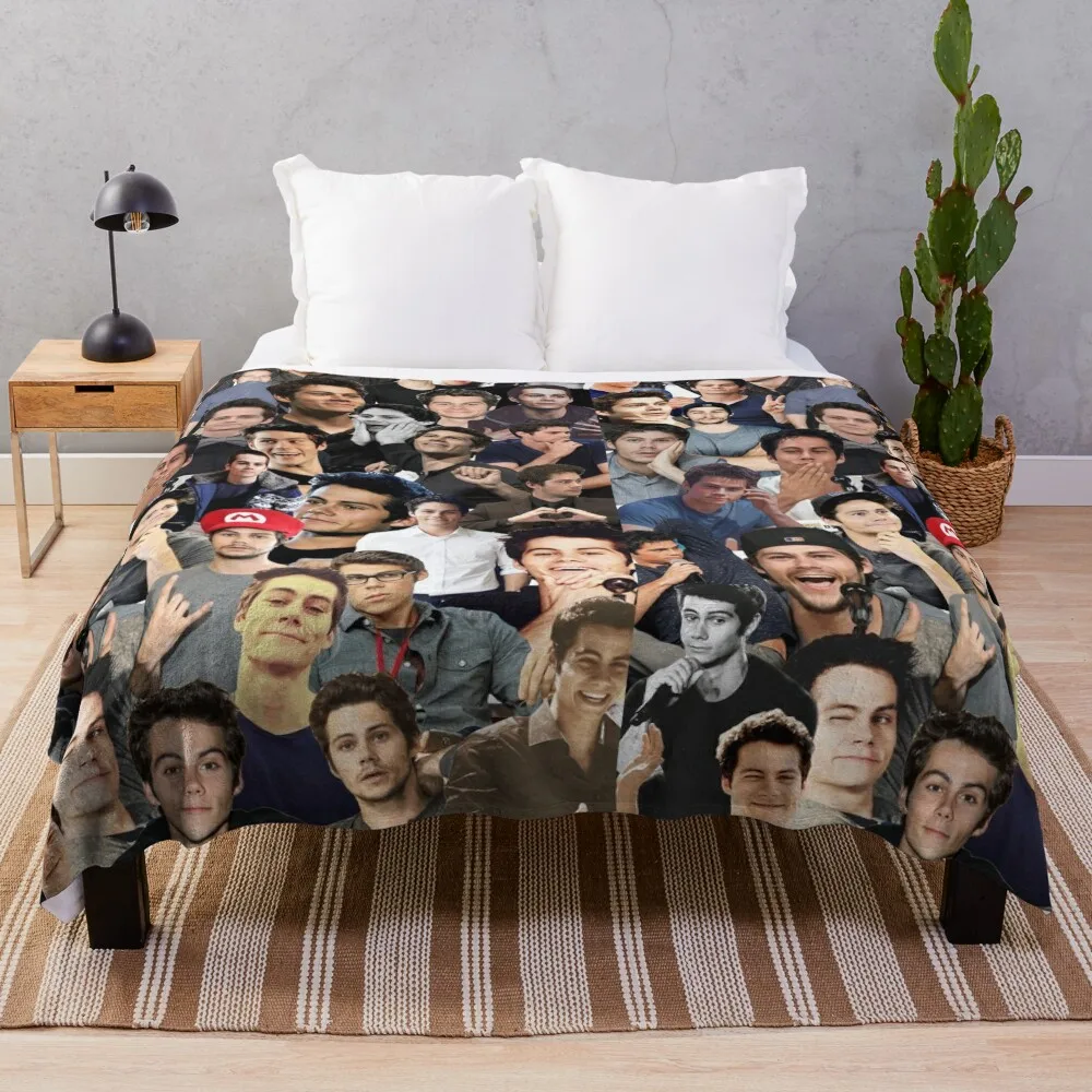 dylanobriencollageThrowBlanketHairBlanketHairyBlanketsPlaid.jpg