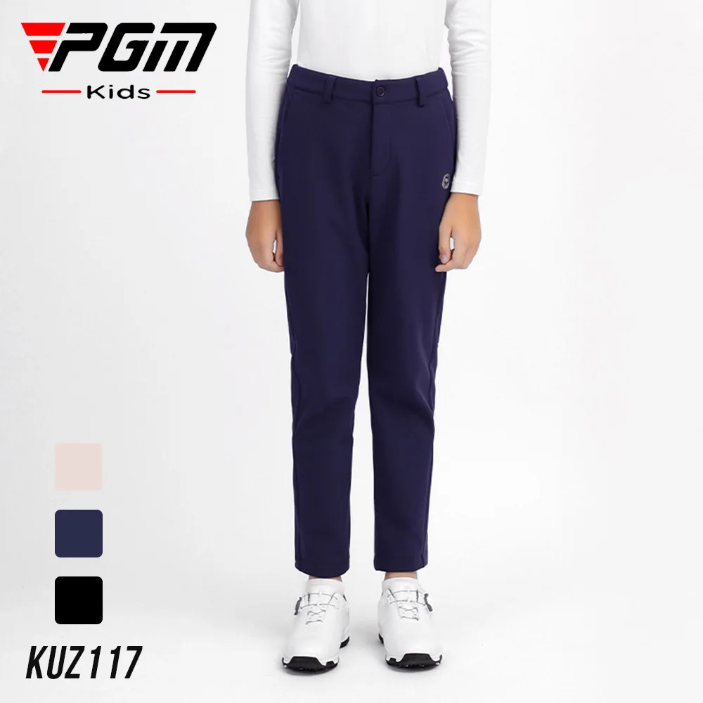

PGM Golf Boys' Sports Pants with Plush Lining for Windproof and Warm Autumn and Winter