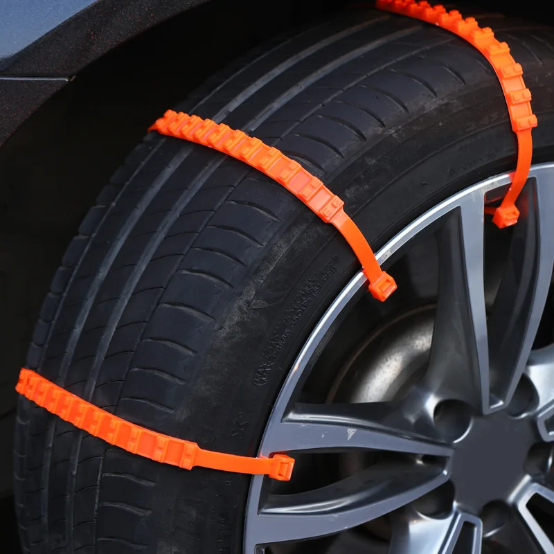 10PC/Set Snow Chain Cable Tie Nylon PE Car Non-slip Chain Mat Anti Skid for Universal Tire SUV Wheel Tyre Rainy Day Belt Band