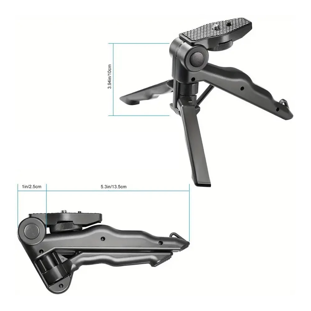 Compact Handheld Tripod Stand with Phone Mount for Cameras and Smartphones