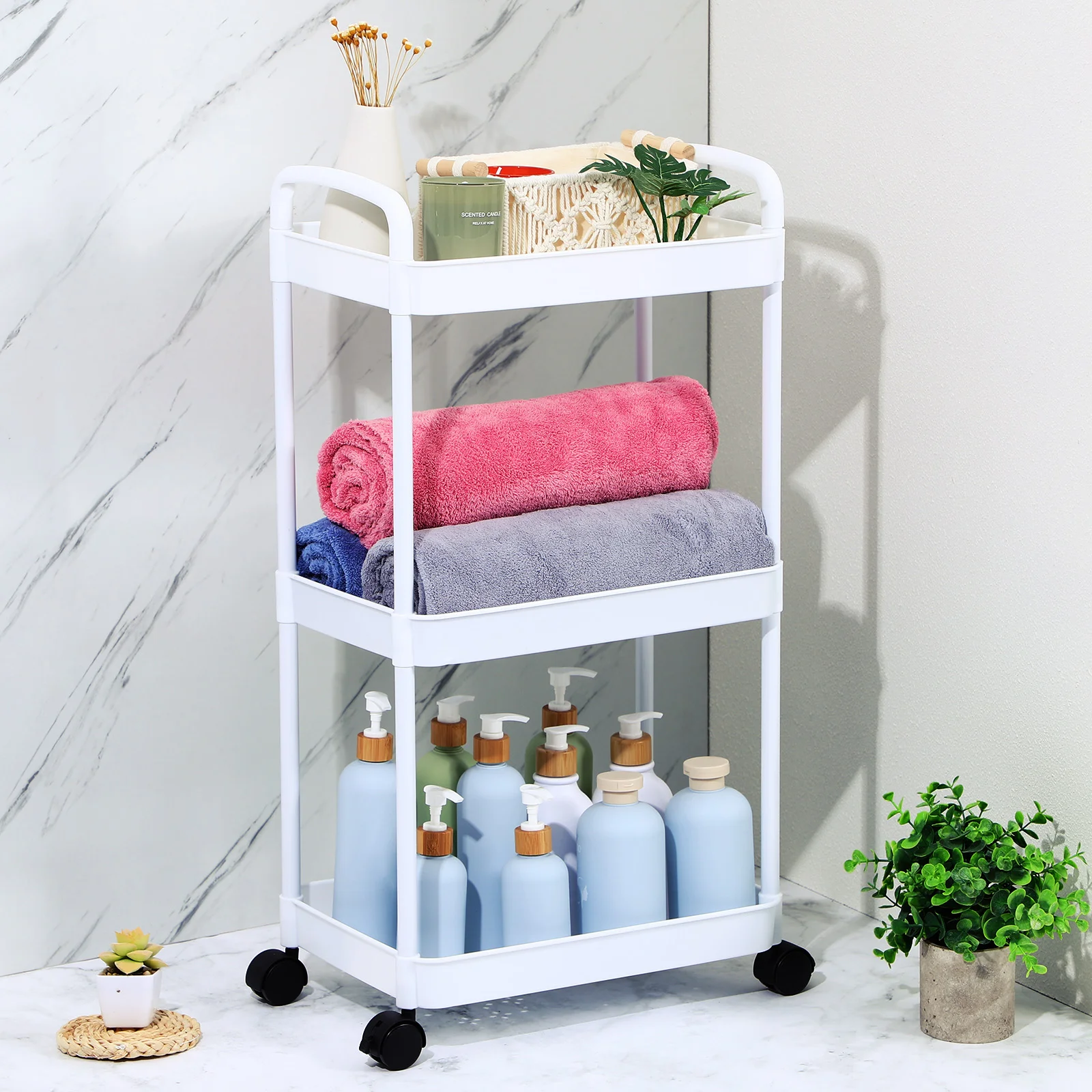 Trolley Rack Storage Drawers Wheel Wheels Rolling Cart Portable Shopping Carts
