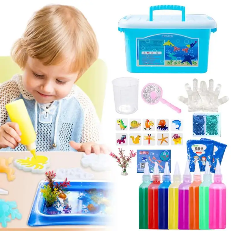 Ocean Animal Beads Kit craft supplies Water Baby Toy Mold Gels Figures Handmade DIY Material Children&rsquo;s Puzzle Toy Set