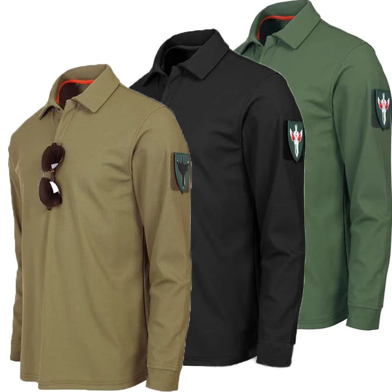 Men Summer Breathable Quick Dry Tees Long Sleeve T-shirts pullover Tee Oversized Turndown Collar Hiking Camping Running Cycling