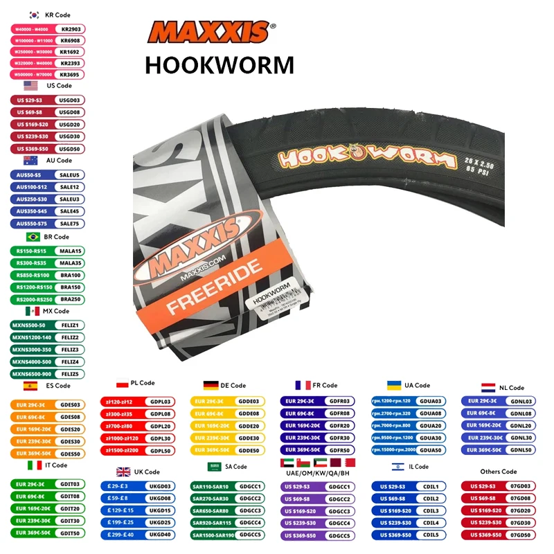 MAXXIS HOOKWORM стальная проволочная шина 20x1,95 110 PSI 24x2.5/26x2.5/29x2.5/27.5x2,5 65 PSI URBAN FREERIDE оригинальная шина MAXXIS для велосипеда