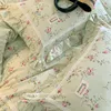 100% Cotton Spring Garden Flowers Botanical Chic Ruffles Soft Comfortable Double Queen (1Duvet Cover+1Bed Sheet+2Pillowcases) 4