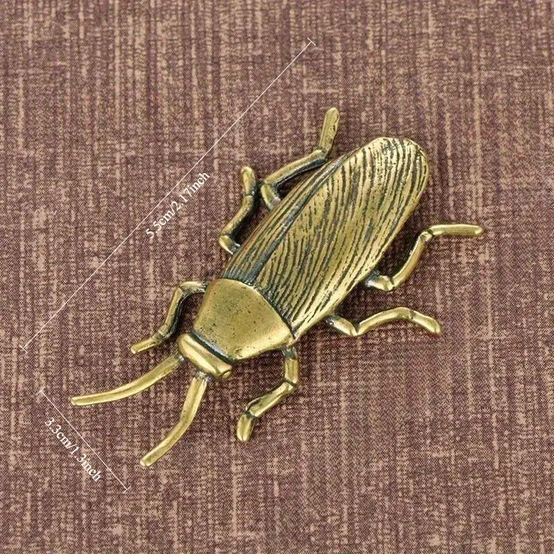 Brass Insect Cockroach Figurines Miniatures Solid Tea Pet Funny Crafts Collection Desktop Small Ornaments Figurine Decor Crafts
