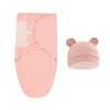 100% Organic Cotton Baby Swaddle Blanket Wrap Hat Set for Infant  Adjustable Newborn Swaddle Baby Swaddle for 0-3 Month 4