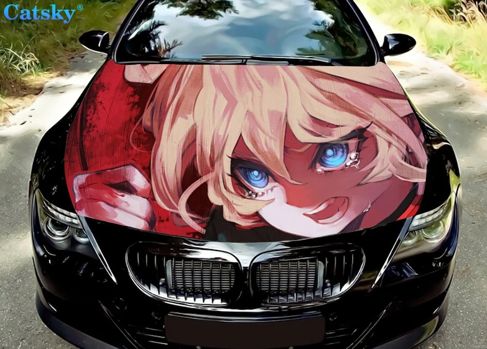 

My Hero Academia Toga Himiko Car Floor Mats,Car hood wrap lion decal, bonnet vinyl sticker, full color graphic decal