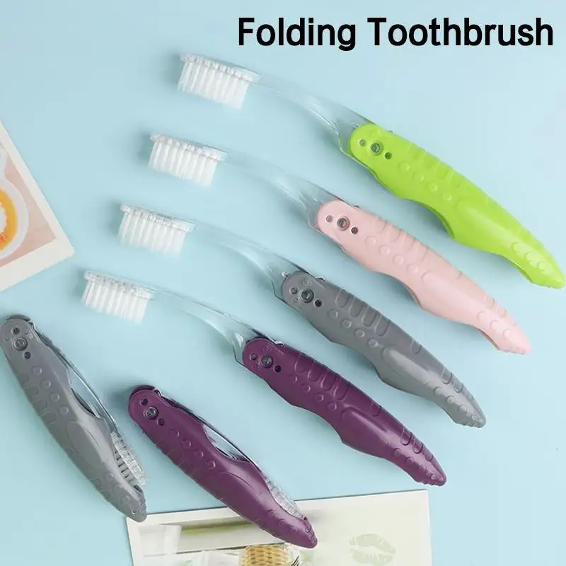 새로운 1pcs 여행용 접이식 칫솔 휴대용 칫솔 멀티 컬러 사이즈 접이식 브러쉬 여행용 매일 사용 여성 남성
