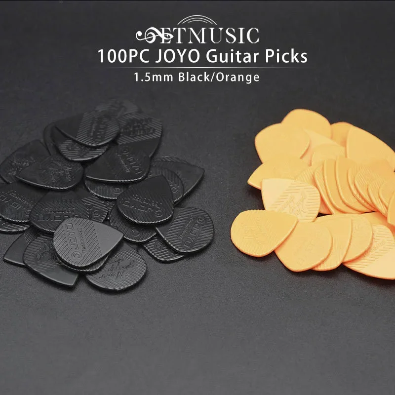 100pcs/lot JOYO Guitar Pick Never Give Up Dreams 1.5mm Thinckness Black/Orange