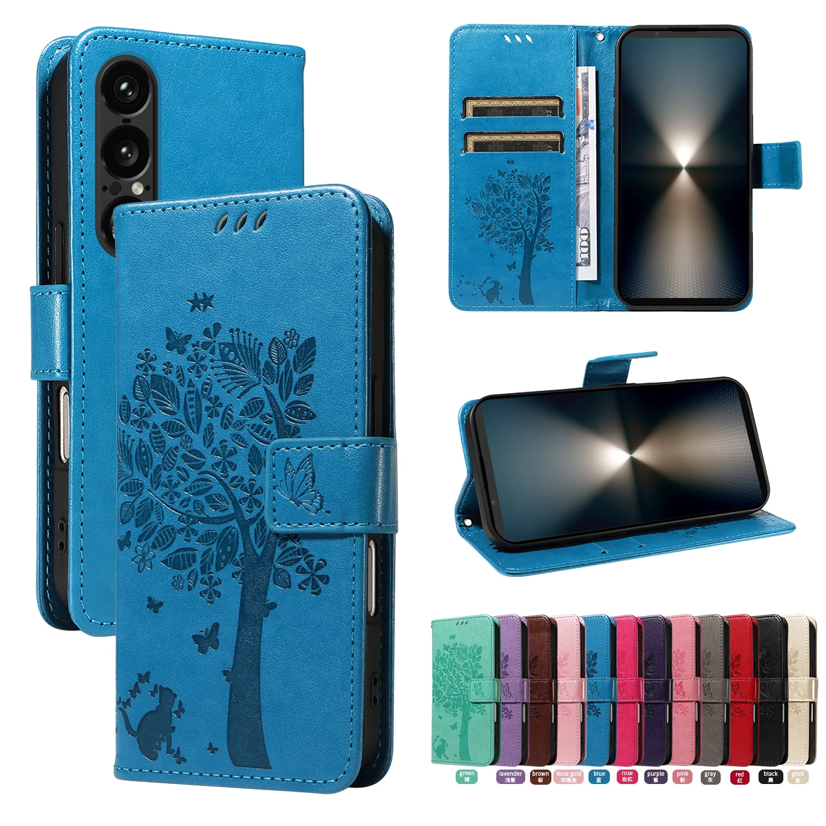 Luxurious Leather Wallet Case with Magnetic Flip and Card Slot