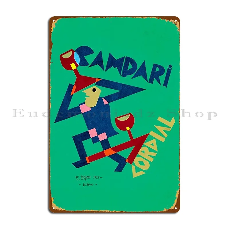 Depero E Campari Metal Sign Poster Pub Classic Pub Bar Crea Poster In Latta