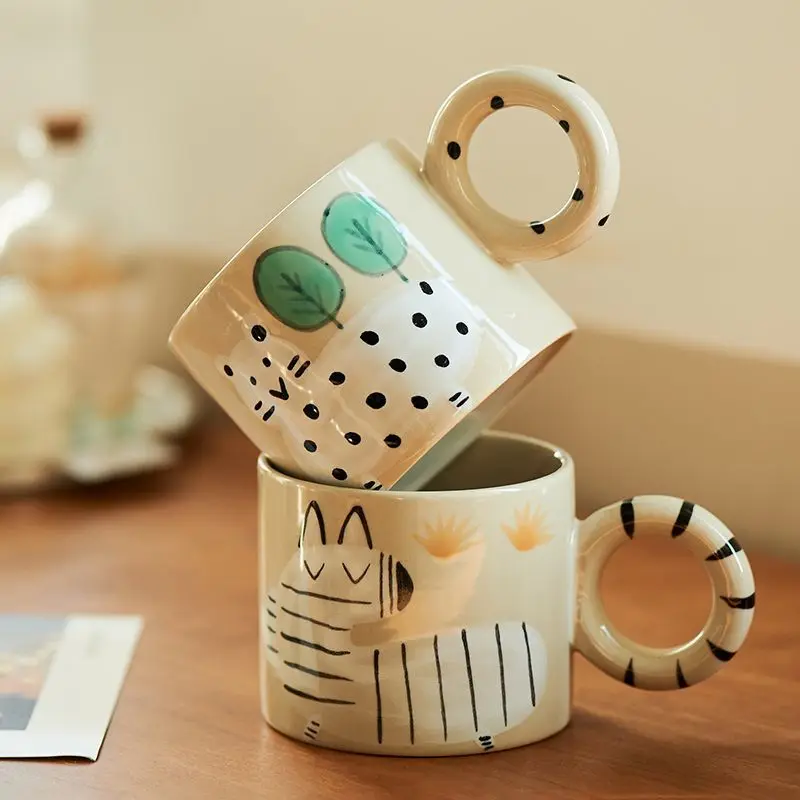 

Ceramic Mug Mug Water Cup Coffee Cup Female High Value Cute Mug Girls Quirky Super Cute Looking Couple