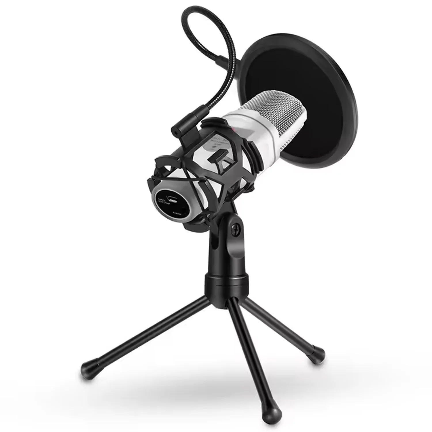 Universal Microphone Stand Universal Microphone Stand Foldable Desktop Tripod Mic Stand with Shock Mount Portable Gooseneck Microphone Holder Bracket